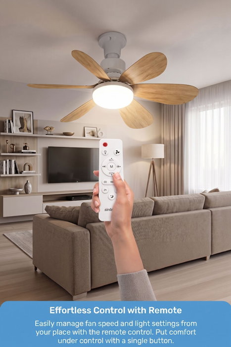 Sinbo Ventilador de Techo SF-7708-B Color Madera